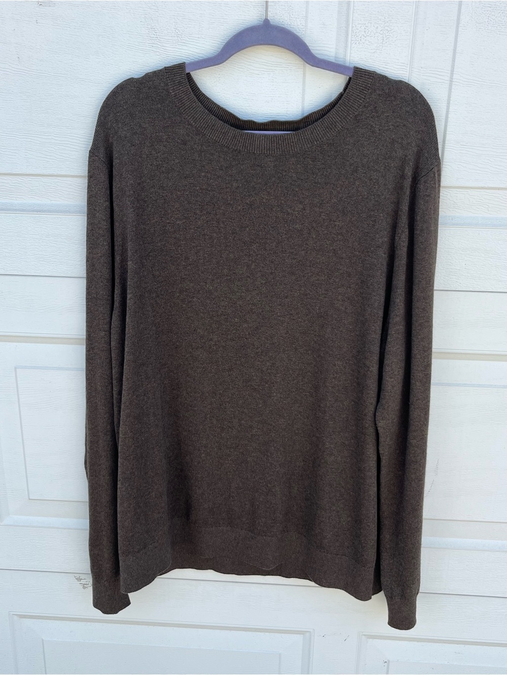Men's Nordstrom cotton cashmere Crewneck Sweater Brown XXL